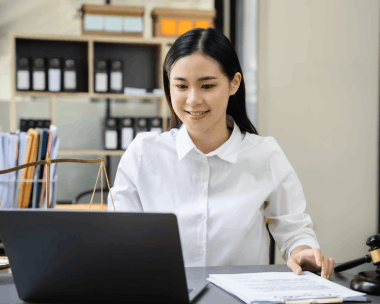 Lawyer reviews a translated legal brief for court filing with Translation Services in Brooklyn to ensure accuracy.