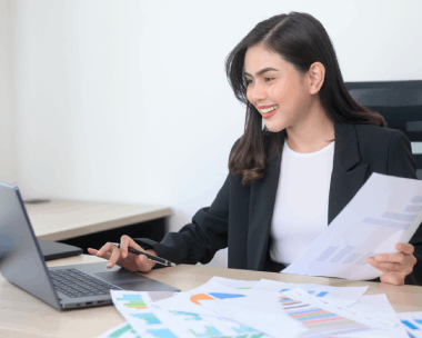 Certified translator reviews a Spanish transcript with Spanish Translation Services in New York for academic needs.