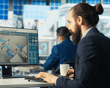 A translator marks up a CAD drawing as Translation Services in Flushing support technical documentation for manufacturers.